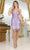 May Queen MQ2060 - Applique Sheath Cocktail Dress Cocktail Dresses 4 / Lilac