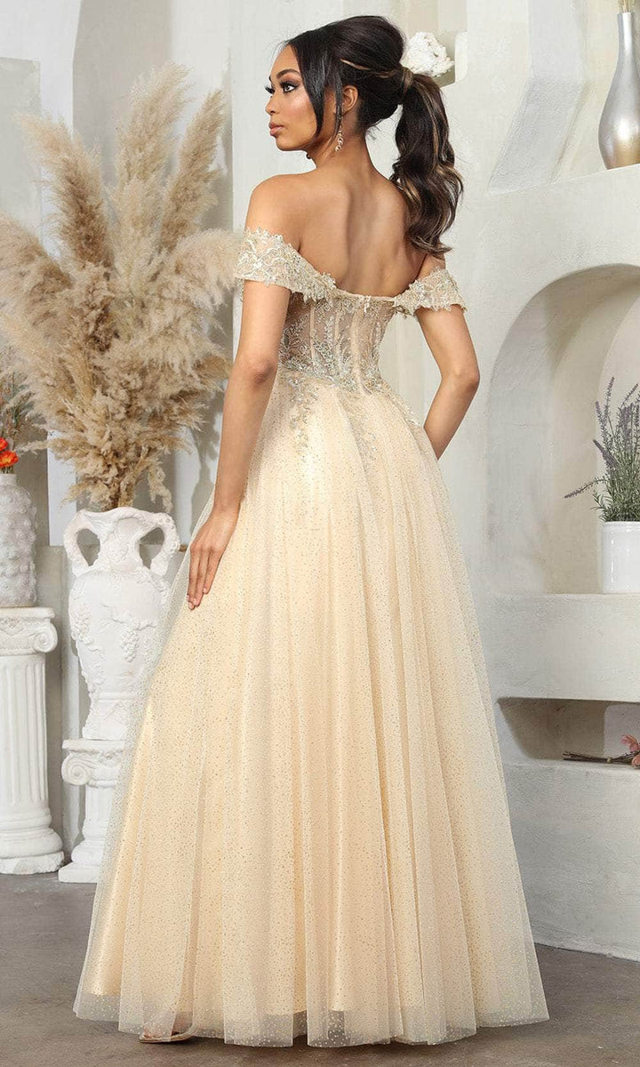 Beaded Corset Satin Evening Gown by May Queen MQ2168