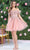 May Queen MQ2080 - Sheer Corset Cocktail Dress Cocktail Dresses 2 / Rose Gold