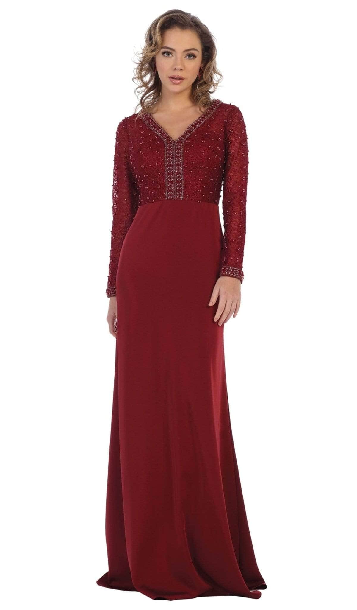 May Queen RQ7692 - Long Sleeve Column Formal Dress - Shop May Queen Dresses On Couture Candy at CoutureCandy.com May Queen RQ7692 - Long Sleeve Column Formal Dress - Shop May Queen Dresses On Couture Candy at CoutureCandy.com