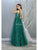 May Queen - RQ7769 Embellished Deep V-neck Pleated Ballgown Ball Gowns