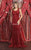 May Queen - RQ7810 Embellished Scoop Neck Trumpet Dress Evening Dresses 4 / Burgundy