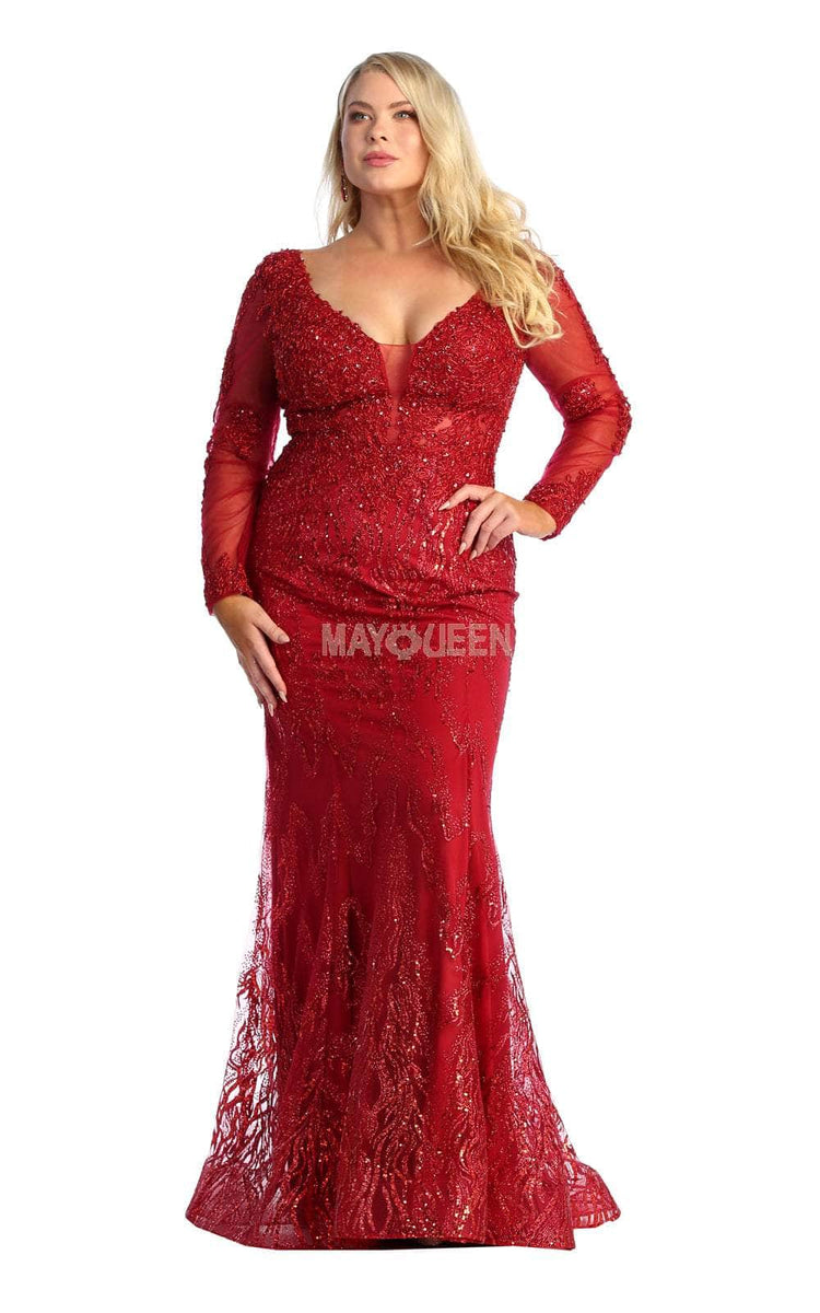 Formal Dress Asymmetric Neck Sheath Gala Gown By May Queen MQ2150