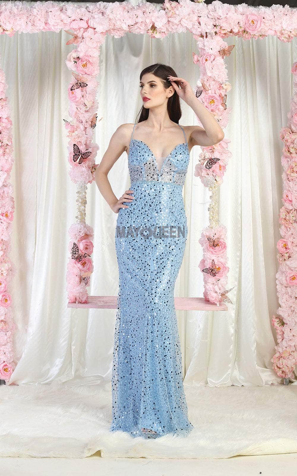 May Queen RQ7993 - Spaghetti-Strapped Column Sexy Dress 16 / Fuchsia - Shop May Queen Dresses On Couture Candy at CoutureCandy.com May Queen RQ7993 - Spaghetti-Strapped Column Sexy Dress 16 / Fuchsia - Shop May Queen Dresses On Couture Candy at CoutureCandy.com