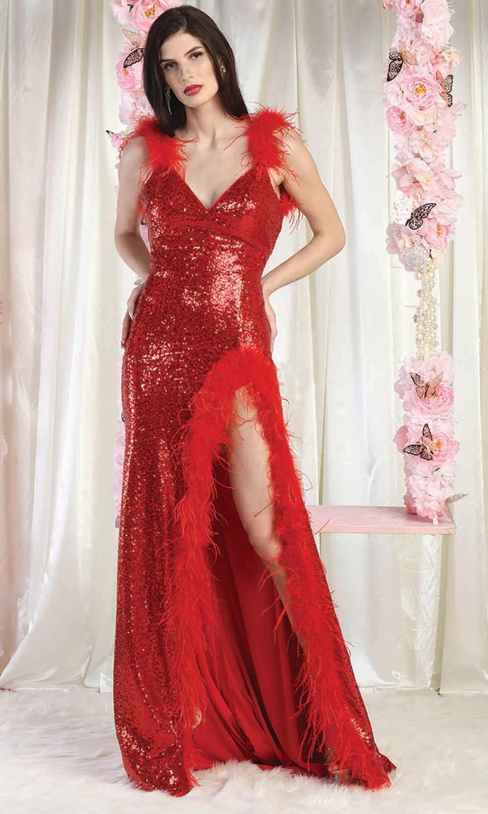 backless feather dress Backless Long Prom Dress with Feathers
