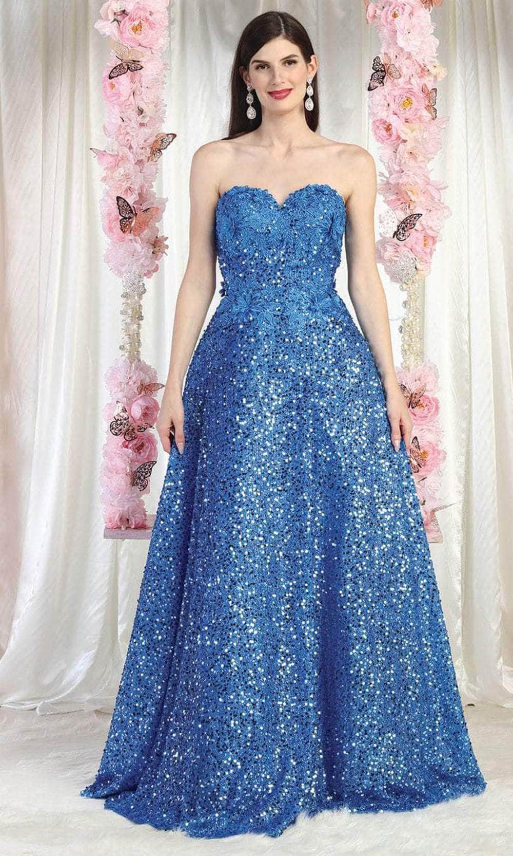 May Queen RQ8025 - Sweetheart Sequin Appliqued Prom Gown Couture Candy May Queen RQ8025 - Sweetheart Sequin Appliqued Prom Gown Couture Candy