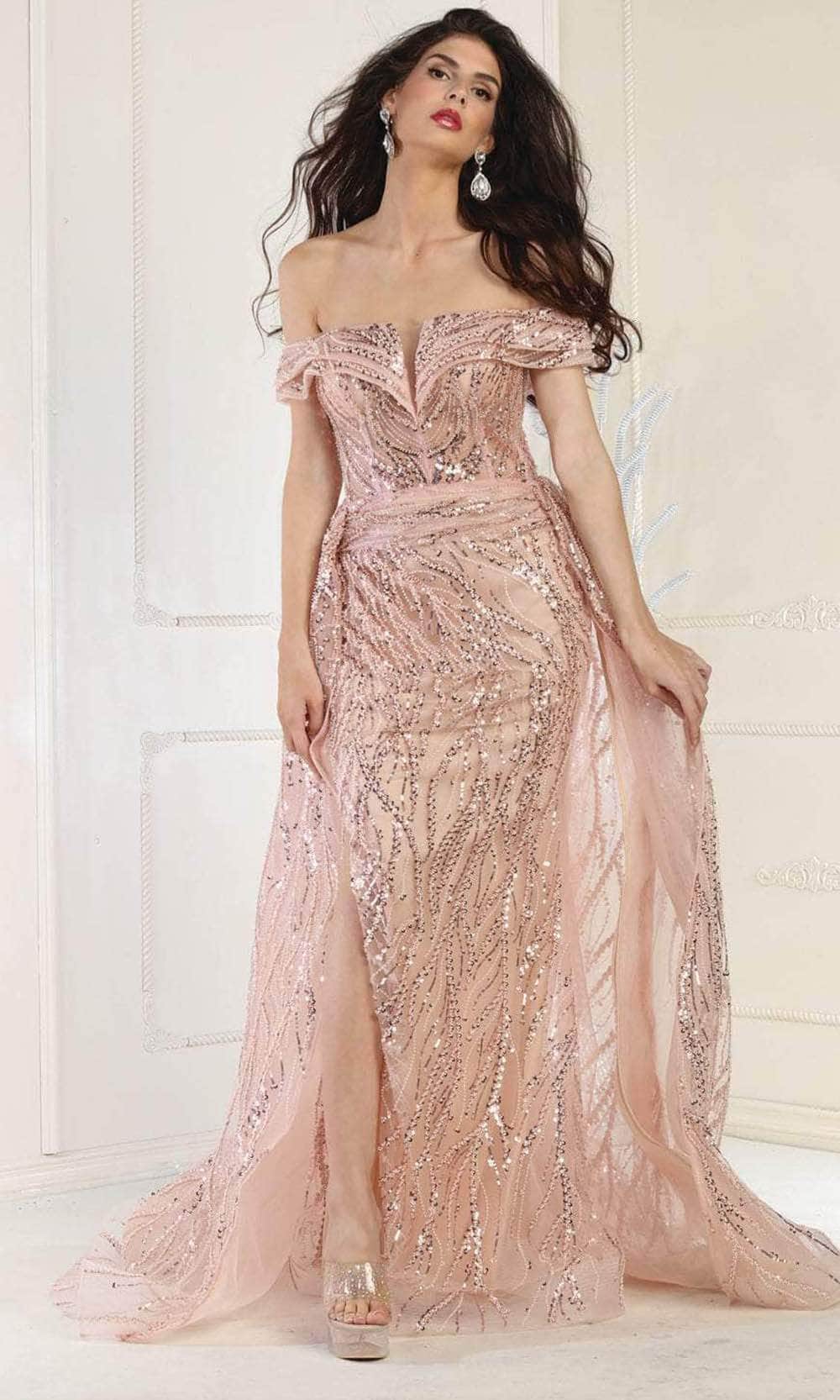 May Queen RQ8032 - Bejewelled Off Shoulder Prom Gown Couture Candy May Queen RQ8032 - Bejewelled Off Shoulder Prom Gown Couture Candy