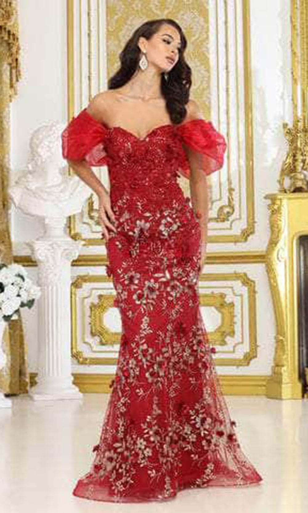 May Queen RQ8037 - Floral Applique Prom Gown 18 / Burgundy - Shop May Queen dresses on Couture Candy at CoutureCandy.com May Queen RQ8037 - Floral Applique Prom Gown 18 / Burgundy - Shop May Queen dresses on Couture Candy at CoutureCandy.com