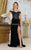 May Queen RQ8085 - Off Shoulder Velvet Prom Dress Prom Dresses 2 / Navy