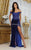 May Queen RQ8085 - Off Shoulder Velvet Prom Dress Prom Dresses 2 / Royal