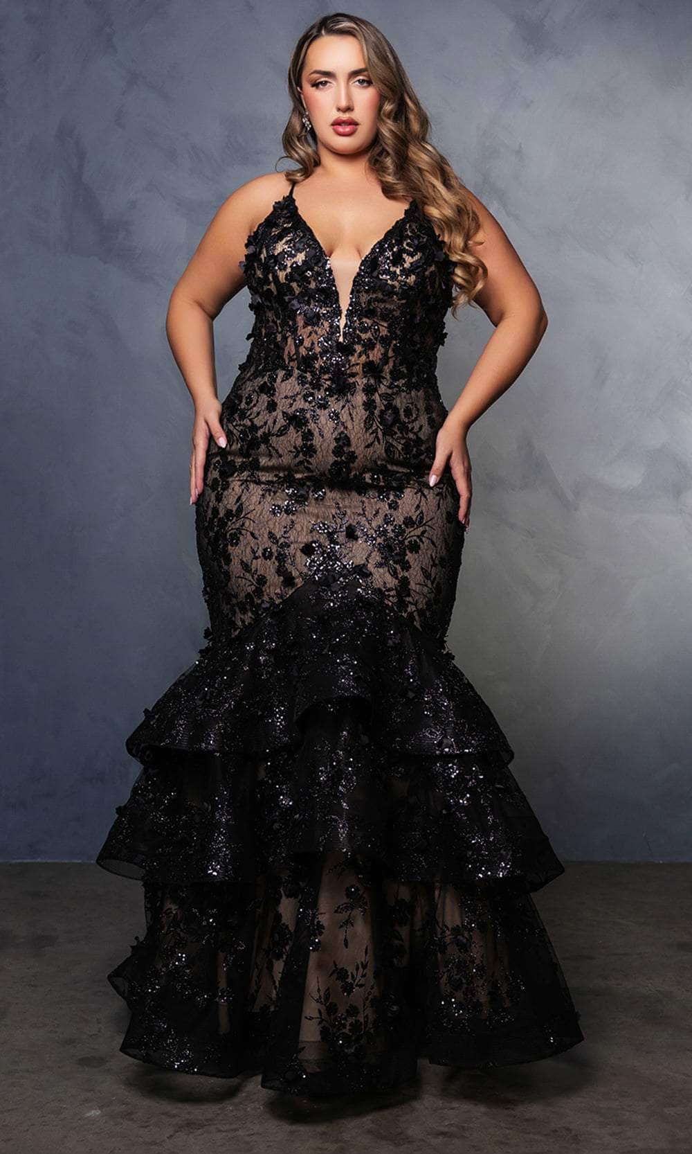 May Queen RQ8148 - Long Mermaid Dress - Floral Applique, Fitted, Sleeveless, Sheer Inset, Illusion, Embellished, Ruffle, Strappy Back, Spaghetti Straps Couture Candy May Queen RQ8148 - Long Mermaid Dress - Floral Applique, Fitted, Sleeveless, Sheer Inset, Illusion, Embellished, Ruffle, Strappy Back, Spaghetti Straps Couture Candy