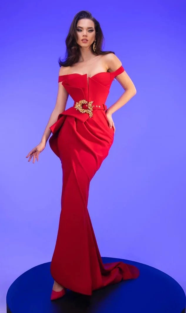 MNM Couture 2650 - Off Shoulder Front Slit Evening Gown Couture Candy MNM Couture 2650 - Off Shoulder Front Slit Evening Gown Couture Candy