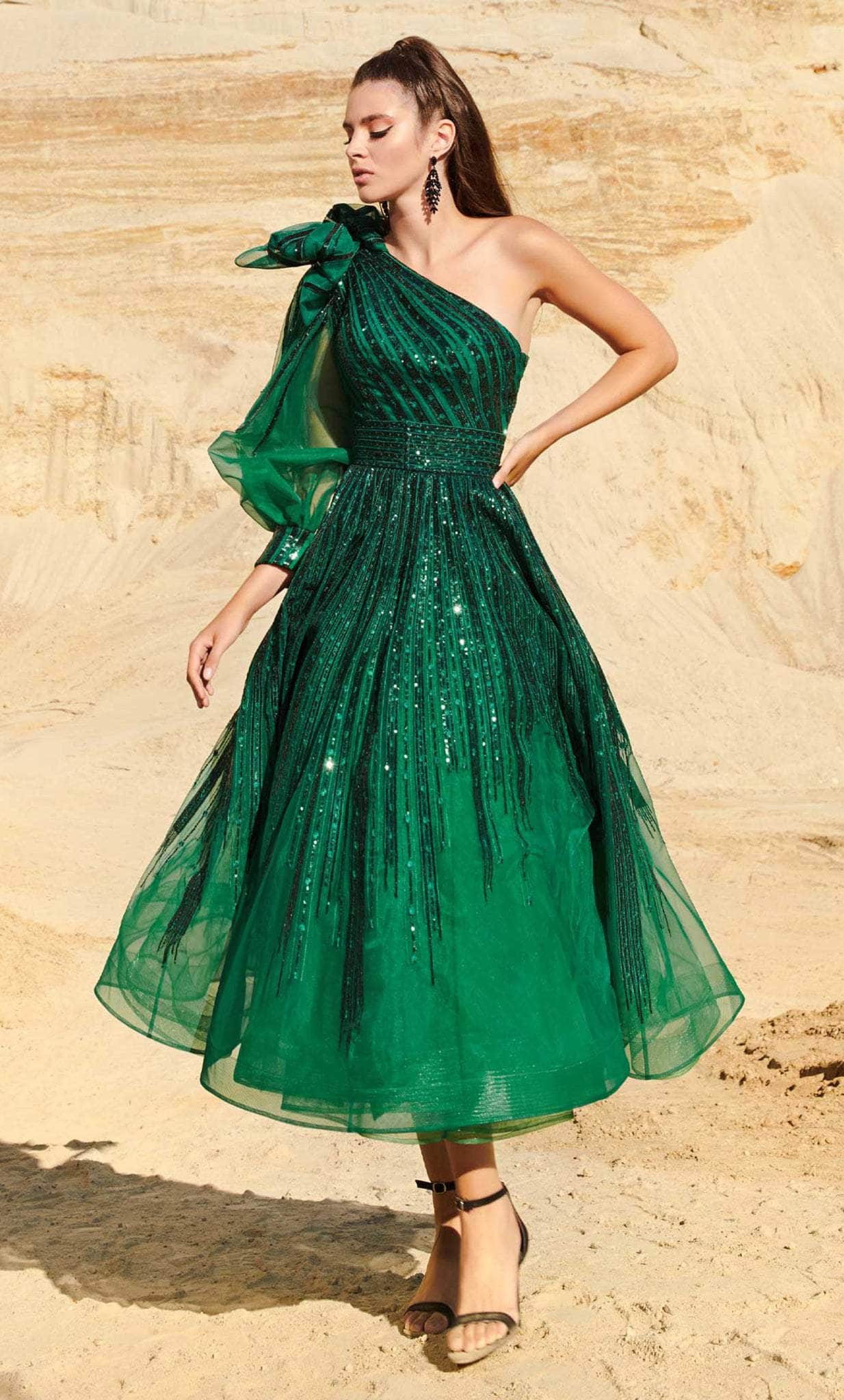 MNM COUTURE 2745 - Bow Accent One Shoulder Prom Dress MNM COUTURE 2745 - Bow Accent One Shoulder Prom Dress