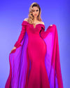MNM COUTURE 2793 - Off Shoulder Split Cape Gown Special Occasion Dress7