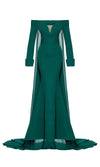 MNM COUTURE 2793 - Off Shoulder Split Cape Gown Special Occasion Dress9