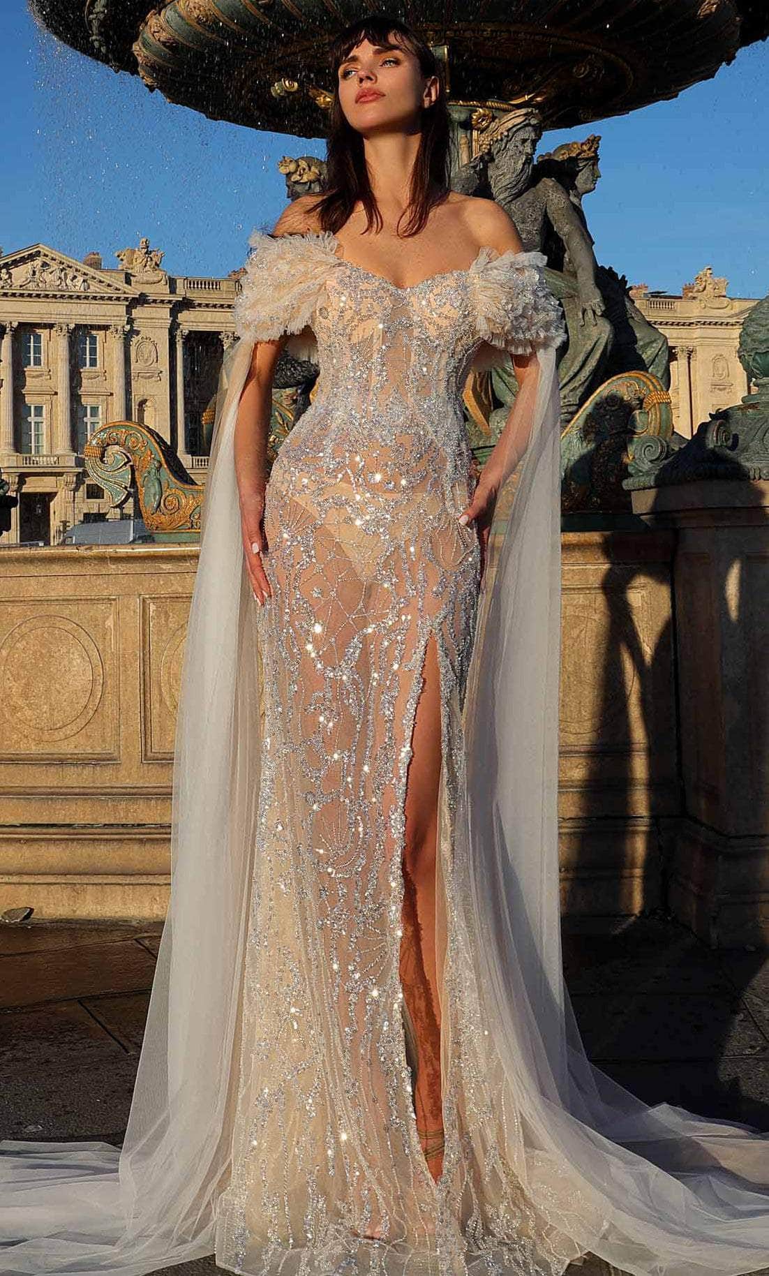MNM Couture K4034 - Off Shoulder Beaded Evening Gown Couture Candy MNM Couture K4034 - Off Shoulder Beaded Evening Gown Couture Candy