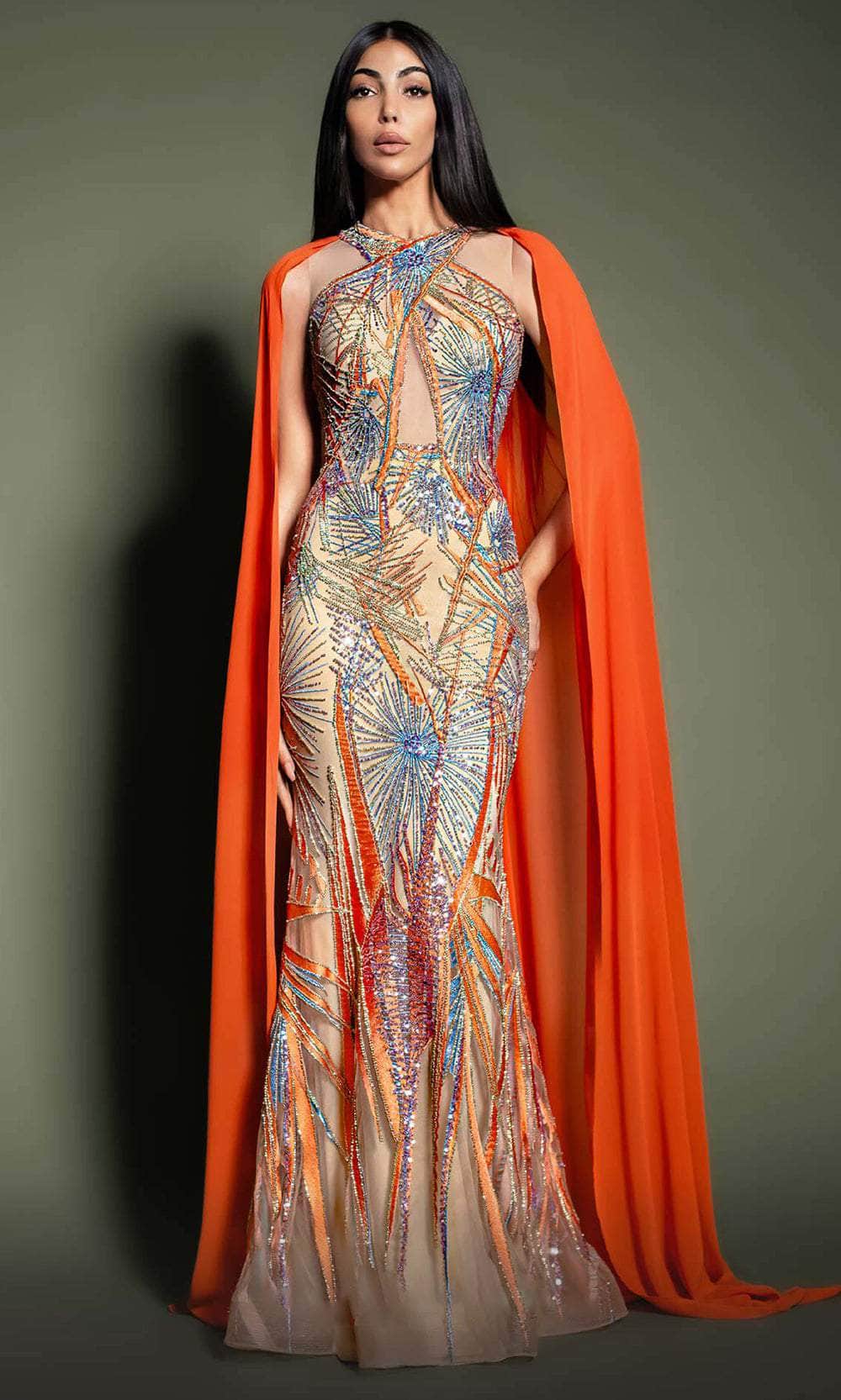 MNM Couture K4186 - Caped Halter Evening Dress 12 / Orange - Shop MNM Couture dresses on Couture Candy at CoutureCandy.com MNM Couture K4186 - Caped Halter Evening Dress 12 / Orange - Shop MNM Couture dresses on Couture Candy at CoutureCandy.com