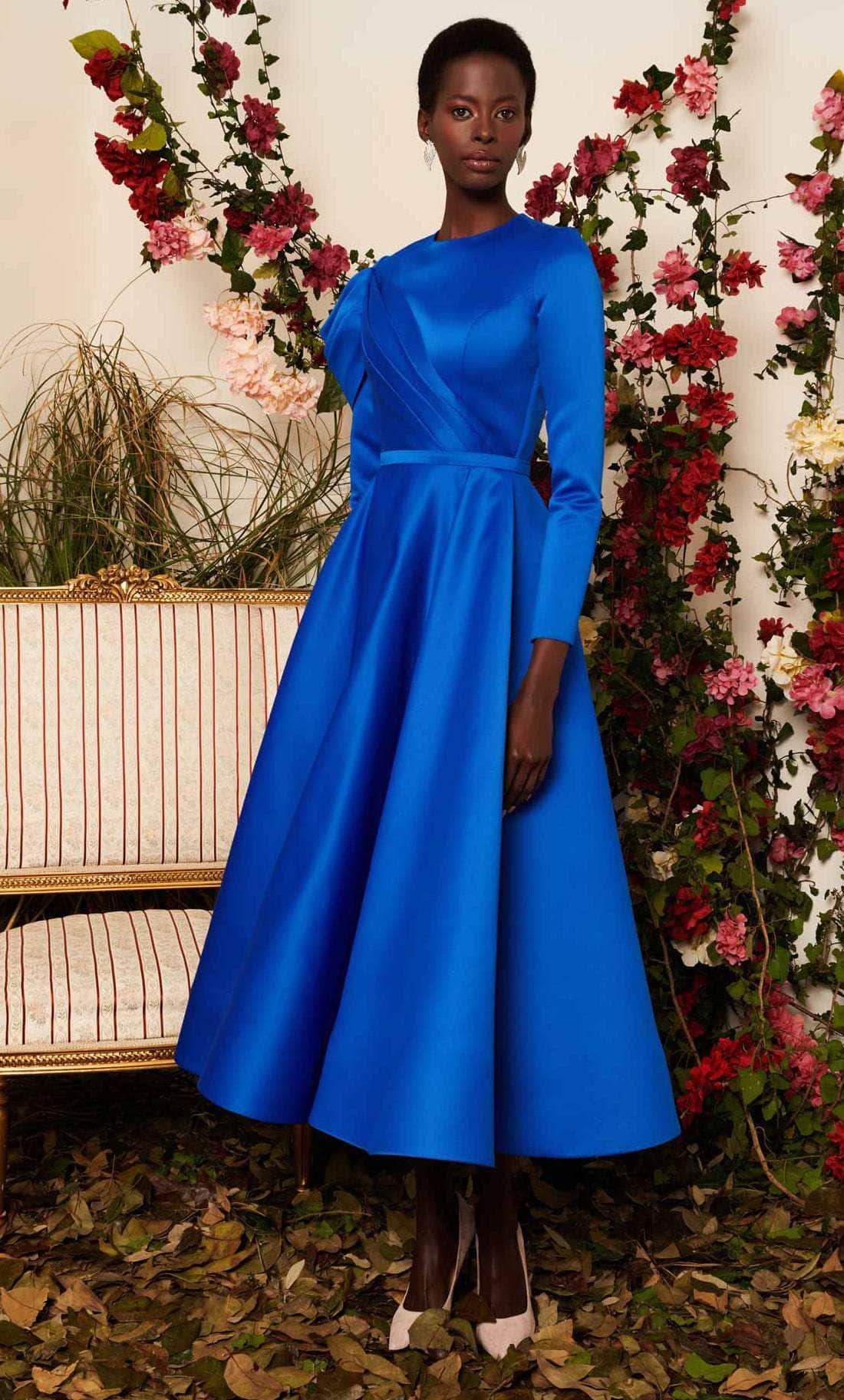 MNM Couture N0478 - Tea Length Pleated Dress MNM Couture N0478 - Tea Length Pleated Dress