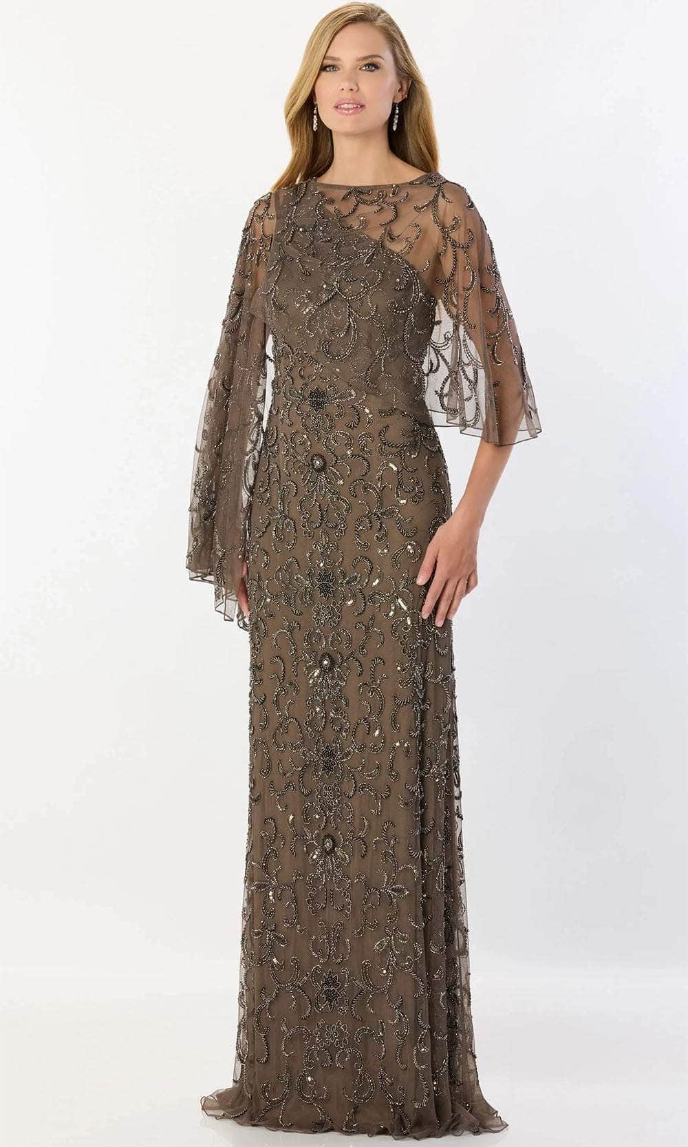 Montage by Mon Cheri M2241 - Sleeveless Detachable Cape Mother of the Bride Dress XS / Lead Montage by Mon Cheri M2241 - Sleeveless Detachable Cape Mother of the Bride Dress XS / Lead