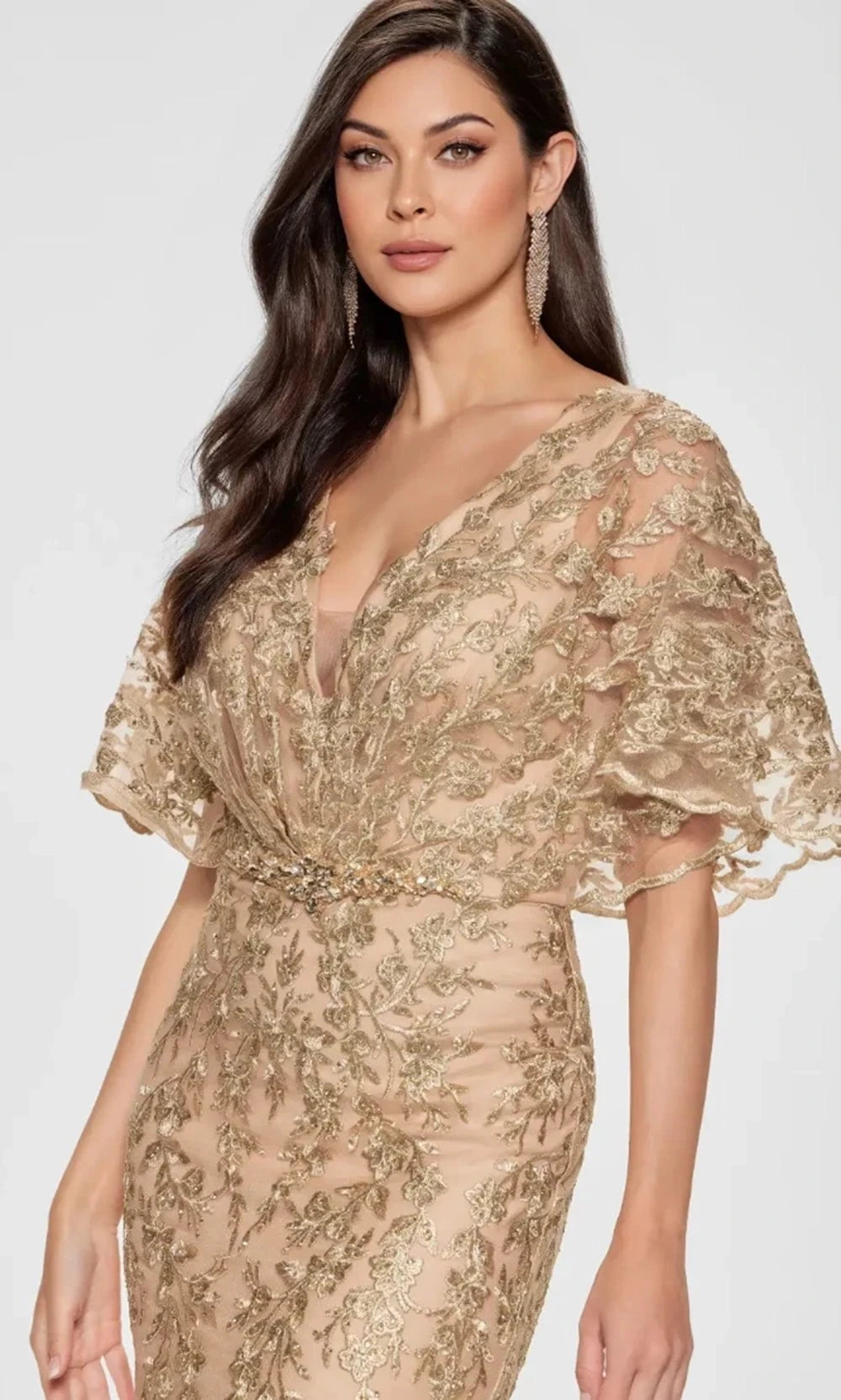 Montage by Mon Cheri M856 - Long Embroidered Tulle, Stone Accents, Tulle & Stretch Lining Mermaid Dress