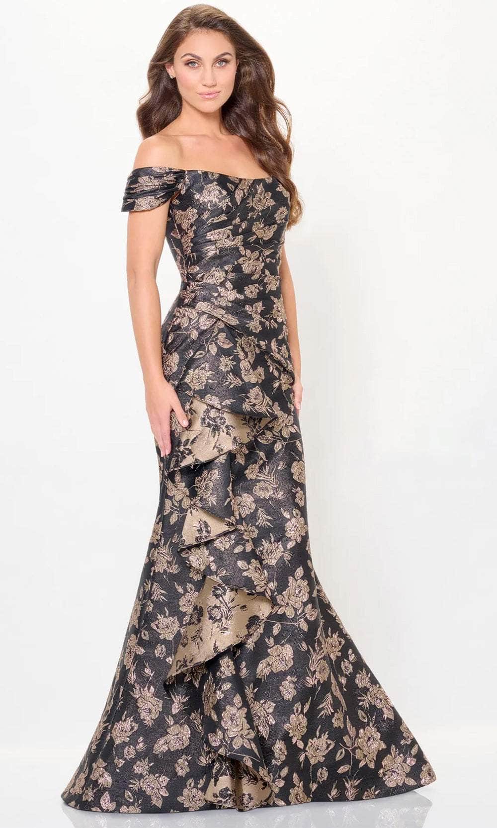 Montage by Mon Cheri M905 - Off Shoulder Brocade Evening Dress 18 / Blush Montage by Mon Cheri M905 - Off Shoulder Brocade Evening Dress 18 / Blush