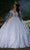 Mori Lee 34102 - 3D Floral Embellished Off-Shoulder Ballgown Ball Gowns 00 / White/Silver