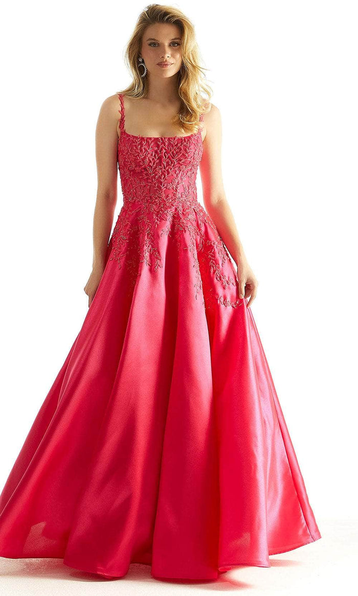 Mori Lee 49026 - Square Corset Prom Dress Prom Dresses 00 / Hot Pink