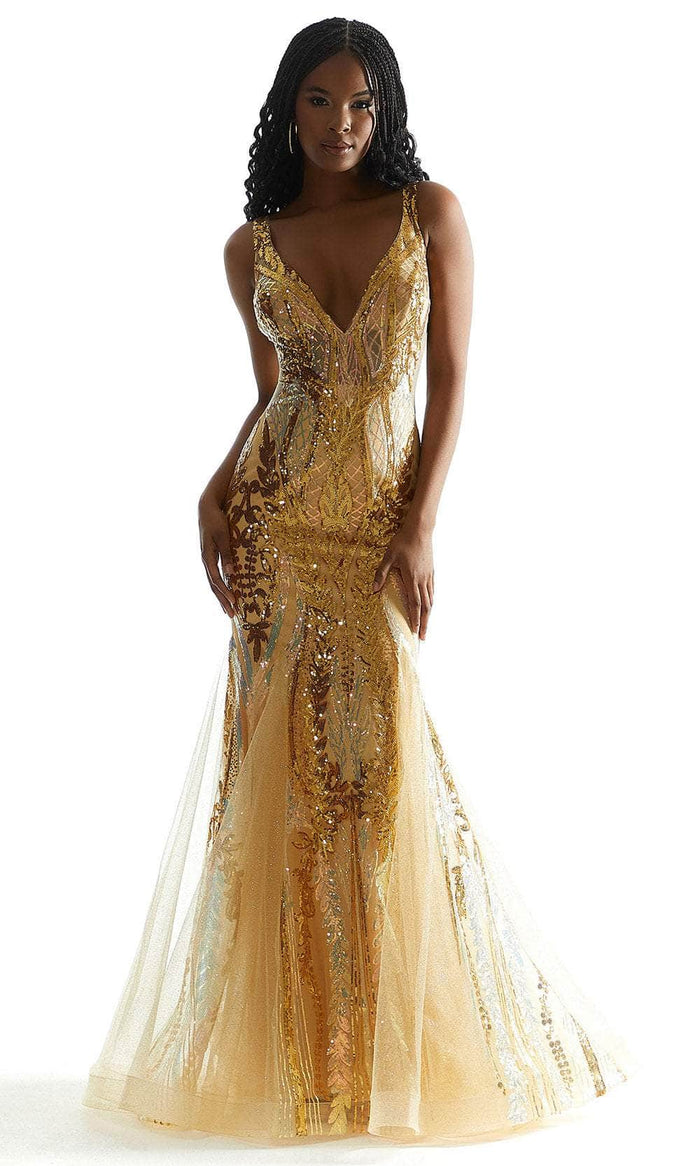 Mori Lee 49037 - Sleeveless Sequin Prom Dress Prom Dresses 00 / Gold