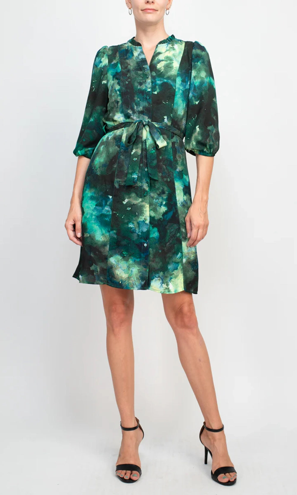 Nanette Nanette Lepore NM3F171Q8 - Short Printed Chiffon (100% Polyester)  A-line Dress