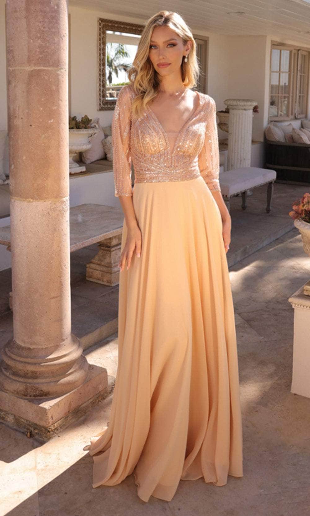 Nox Anabel MF101 Long Mother of the Bride Plus Size Dress - Gold / 22W Nox Anabel MF101 Long Mother of the Bride Plus Size Dress - Gold / 22W