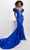 Panoply 14126 - Off Shoulder Ruffle Evening Gown Prom Dresses 0 / Royal