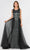 Poly USA 8342 - Glitter Knit Mermaid Prom Dress Evening Dresses XS / Black/Silver