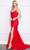 Poly USA 9130 - Sparkly Cowl Neckline Gown Evening Dresses XS / Rasberry