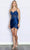 Poly USA 9222 - Sleeveless Wrap Style Skirt Cocktail Dress Cocktail Dresses XS / Navy