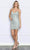 Poly USA 9224 - V-Neck Sequin Embellished Cocktail Dress Cocktail Dresses