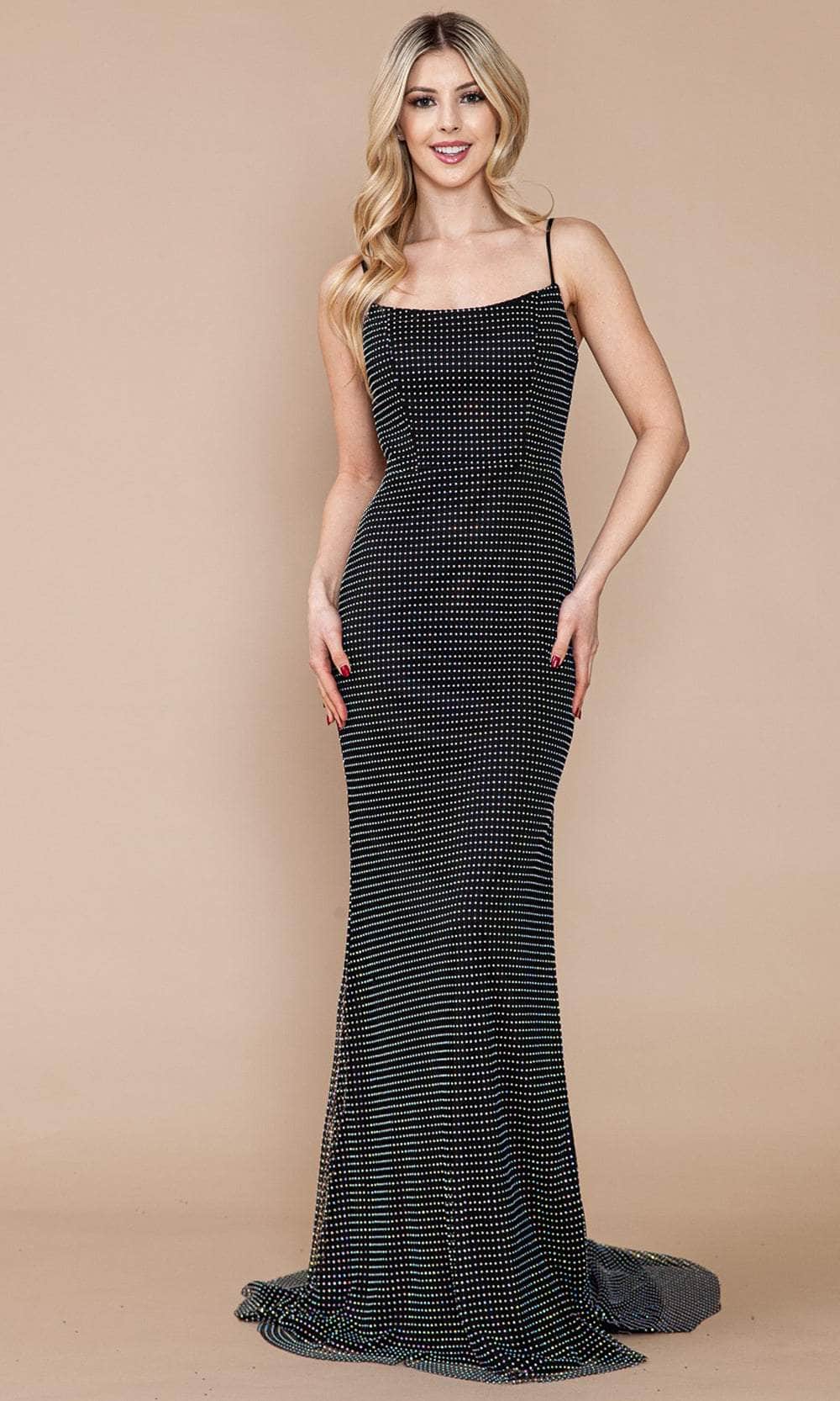 black prom dress mesh Black Rhinestones Strapless Corset Slit Long Train Prom Dress