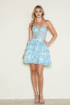Poly USA 9468 - Corset Bodice A-Line Cocktail Dress Homecoming Dresses XS / Blue8