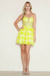 Poly USA 9468 - Corset Bodice A-Line Cocktail Dress Homecoming Dresses XS / Yellow3