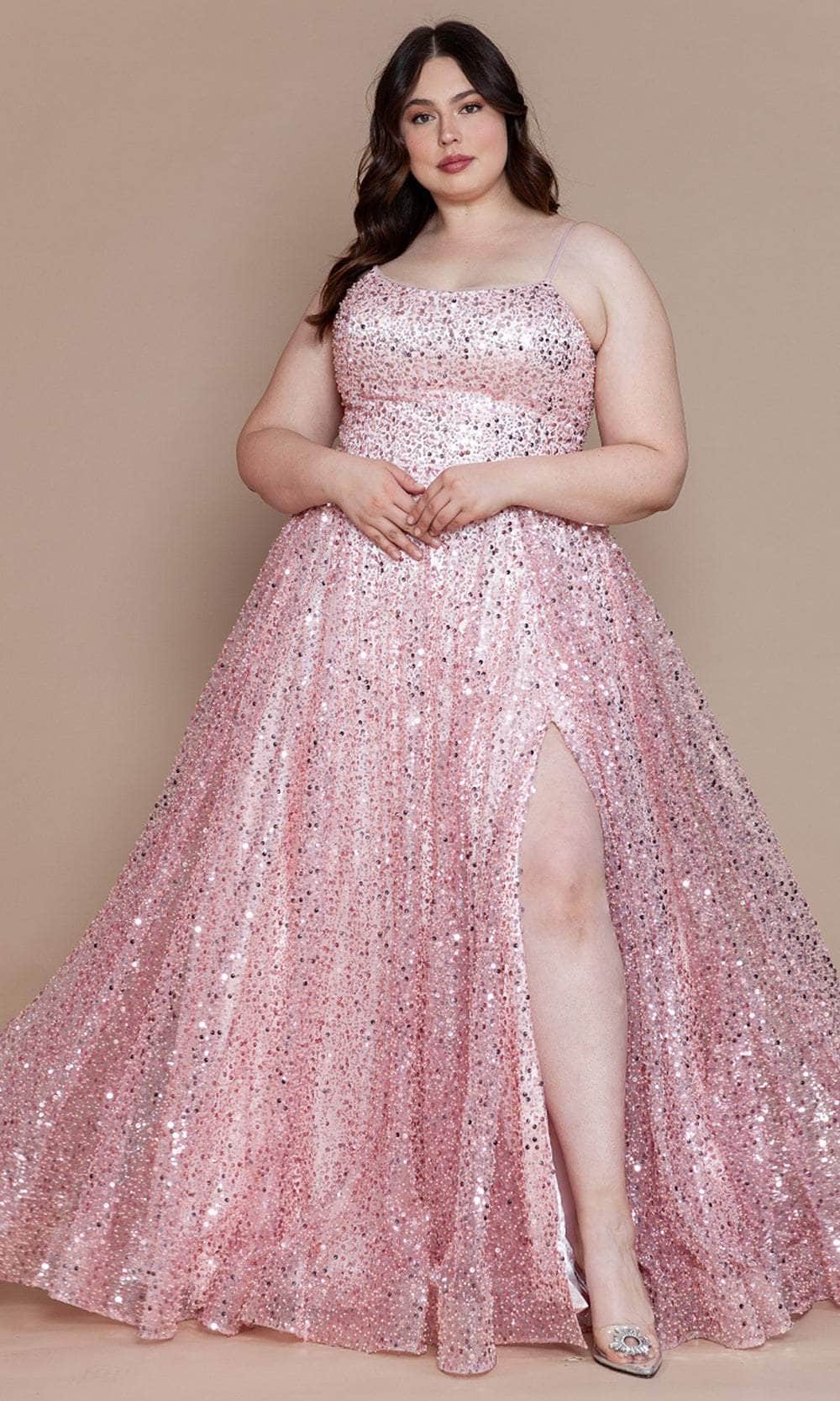 Poly USA W1142 - Pearl Beaded Plus Prom Dress Poly USA W1142 - Pearl Beaded Plus Prom Dress