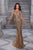 Portia and Scarlett - PS22401C Plunging V-Neck Glittering Long Gown Prom Dresses 0 / Gold