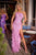 Portia and Scarlett PS23282 - Asymmetric Feather Skirt Prom Gown Prom Dresses 00 / Pink