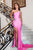 Portia and Scarlett PS23467 - Jeweled High Slit Classic Prom Gown Prom Dresses 0 / Pink