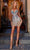 Portia and Scarlett PS23552C - Butterfly Beaded Homecoming Dress Special Occasion Dress 00 / Silver AB