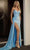 Portia and Scarlett PS24052X - Draped Sheath Prom Dress Special Occasion Dress 00 / Light-Blue