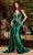Portia and Scarlett PS24682 - Satin High Slit Prom Dress Special Occasion Dress 00 / Emerald