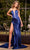Portia and Scarlett PS24682 - Satin High Slit Prom Dress Special Occasion Dress 00 / Navy