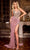 Portia and Scarlett PS24694 - V-Neck Sequin Sheath Prom Gown Special Occasion Dress 00 / Dusty-Rose