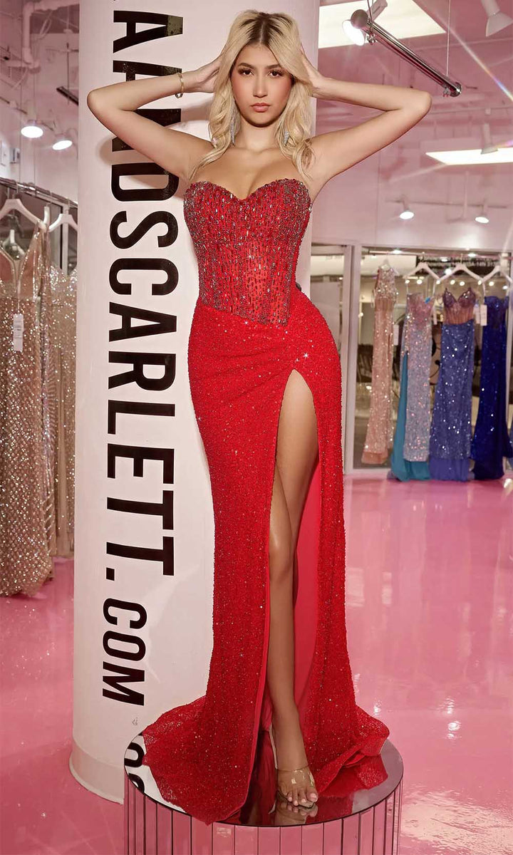 Portia and Scarlett PS25989C – Elegant Illusion Corset Gown main image 1