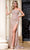 Portia and Scarlett PS24942 - Embellished Asymmetrical Prom Dress Special Occasion Dress 00 / Champange