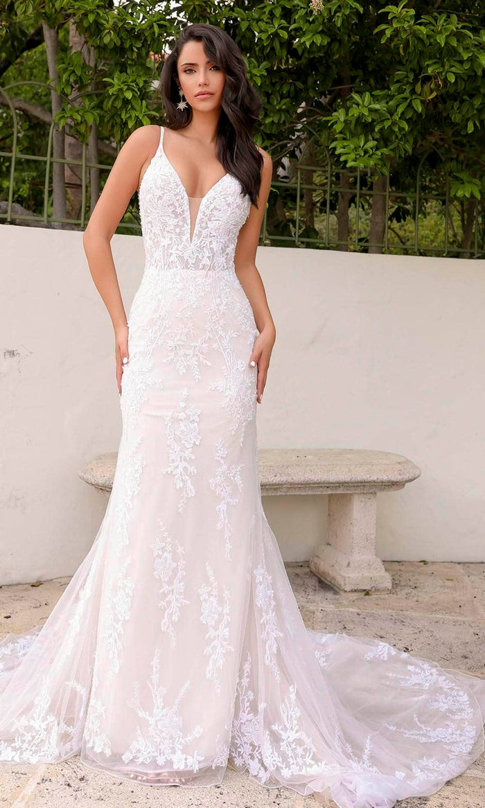 Primavera Couture 11103 - Lace Applique Mermaid Wedding Gown Wedding Dresses 0 / Ivory